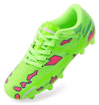 DREAM PAIRS Scarpe Calcio Bassi Bambino | Tomaia testurizzata per un controllo palla superiore e piastra chiodata per massima trazione sul campo
