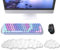 42.9 cm/13.7cm Ensemble Clavier Repose Poignet Nuage, Cuir Repose Poignet Clavier et Souris, Tapis de Souris Ergonomique en Mousse à Mémoire Antidérapant pour Souris, Ordinateurs, Portables