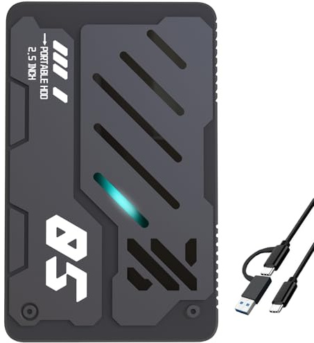 Tianken Hard disk esterno portatile ultra sottile USB 3.1 tipo C HDD Storage per PC, laptop, Mac, Xbox one, PS4, PS5 (500 GB)