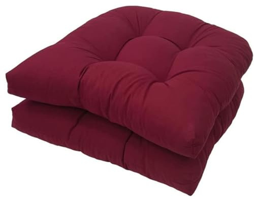 FYCYGG 2er Set Terrassen Korbstuhlkissen, U förmige Outdoor Stuhlkissen Schaukelstuhlkissen für Korbstühle/Esszimmersitze(Burgundy,Waterproof)