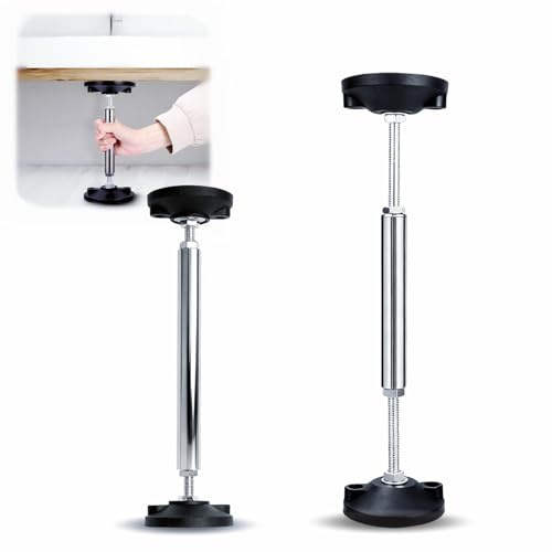 Qivine Etai Telescopique 28-42cm Acier Inoxydable, Sans Percage | Barre Support Telescopique et Tringle Rideau Sans Percage avec Embouts Antiderapants pour Armoire et Lavabo, 300kg