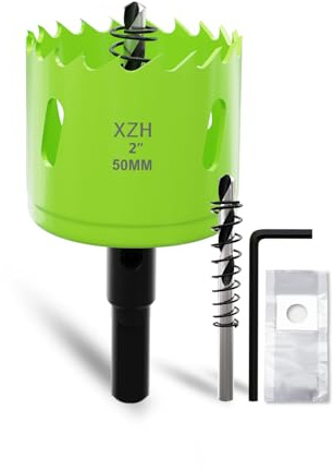 XZH 50mm Bi-Metal Hole Saw Kit with Arbor & Pilot Bit - Effortless Smooth Cutting for Wood, Plastic, Drywall & Thin Metal - Ideal for Downlight Installation & DIY Projects