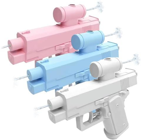 3Pcs Prank Water Gun, Prank Two-Way Water Gun, Durable Water Guns for Outdoor Travel Use, Lightweight and Easy to Carry (Blue+Pink+White)
