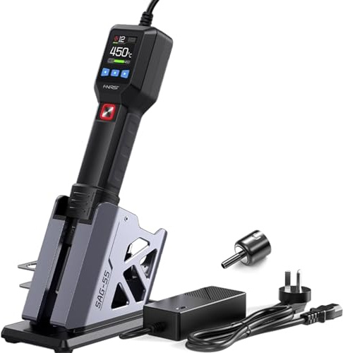 Mini DéCapeur Thermique, Pistolet à Air Chaud Avec Grand éCran NuméRique Lcd (550 W), RéGlable De 100 °C à 450 °C, Technologie De ContrôLe De TempéRature Pid, Chauffage Rapide