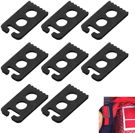 ZenithQuest No Tie Shoelace Buckles, Black Plastic Lace Lock Clip for Sneakers Sports Shoes, 8Pcs