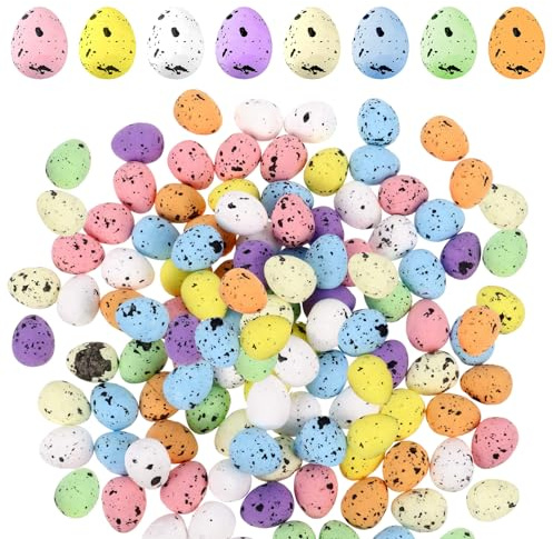 LQTSLFM 50 Stück 1.8cm Mini Ostereier, Kleine Bunte Ostereier, Interessant Mini Ostern Deko Eier, Miniatur Osterei für Osterns Party Eierkorbfüllung DIY-Deko (B)