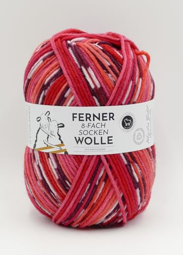 Ferner Wolle 8-fach Sockenwolle mit mulesingfreier Merinowolle | dickes Sockengarn mit Farbverlauf | Strumpfwolle 8-fädig (889-25)