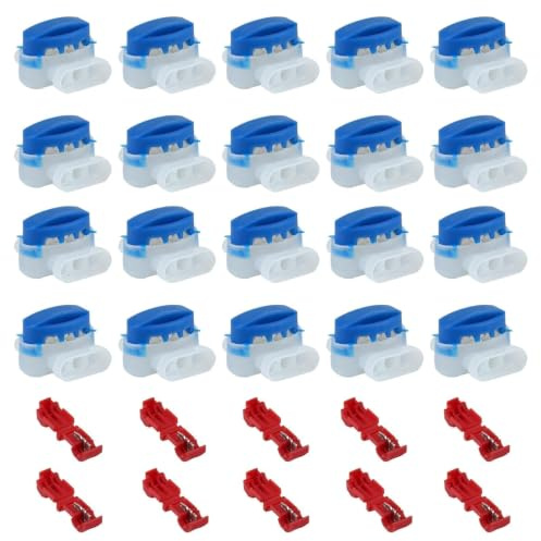20 Pz Connettori Elettrici Impermeabili, Morsetti per Cavi Elettrici, Connettori Stagni in Gel per Robot Tagliaerba Automatici, Riparazione Cavi Perimetrali, con 10 terminali di collegamento | Morsetti di collegamento con 10 morsetti impermeabili per robot tosaerba