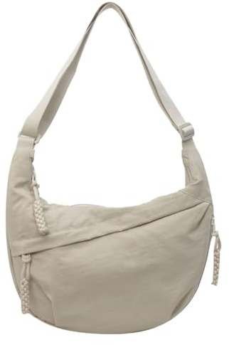 Generico Borsa Mezzaluna Donna Tracolla in Nylon con Tracolla Regolabile Marsupio Elegante Sportivo Grande capacità Minimalista per Uso Quotidiano Shopping Vacanza,