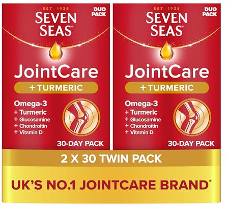 Seven Seas JointCare + Turmeric, 60 Capsules + 60 Tablets, 2 Months Supply (2 x 30 Days Twin Pack), with Educational Leaflet