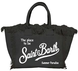 Saint Barth Mc2 Donna Borsa A Mano VANI001 Cotone Nero Taglia Unica