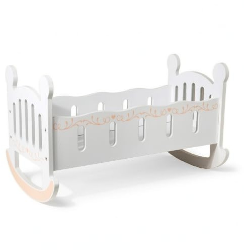 KQFCAZRE Wooden Rocking Cradle Bed Toy Rocking Cradle Young Child Furniture for Young Children, Kids, Playroom, Nursery, Daycare