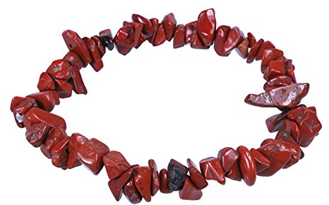 Lebensquelle Plus roter Jaspis Splitterarmband | Handgefertigtes Elastisches Stretch Splitter Armband | Echter natürlicher Edelstein (Jaspis, rot)