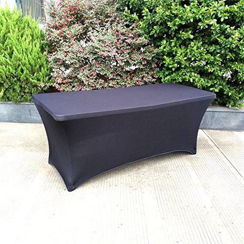 S.D. Maket Schönes Leben* Tischhussen Elastische Tischabdeckung Biertischhusse Biertischhusse Warenpräsentation Hussen Trödelmarkt Hussen Bierzeltgarnitur für Hochzeit 183 * 76 * 74 cm (Schwarz)