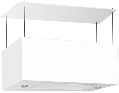 Cappa aspirante bianca cucina a isola schermo touch luce led 60x35xh35cm