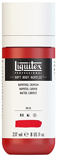 Liquitex 1923186 Acrylic Paint, Acrylic, Naphththole red Carmine, 237ml Dosierflasche
