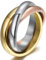 BOBIJOO Jewelry - Bague Femme Homme 3 Anneaux Entrelacés Acier Plaqué Doré Or PVD Argent Jaune Rose Mariage Alliance - 60 (9 US)