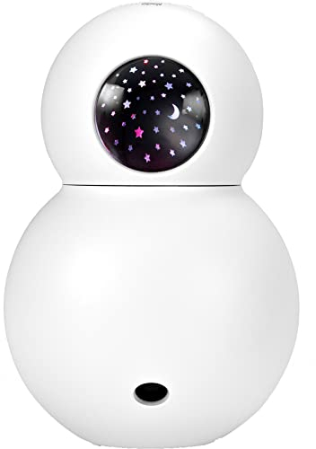 Alecto BC-21 Luftbefeuchter für Kinderzimmer - Raumbefeuchtung mit ein Aromadiffusor - Luftbefeuchtung und Nachlicht mit Projektion - Weiß