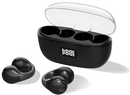 Cuffie Bluetooth,Auricolari Bluetooth 5.3 con Mic Stereo Design dell'orecchio a Clip Cuffie Senza Fili IP7 Impermeabile,Cuffiette Bluetooth Sport con LED Display per iPhone/Samsung/Android/xiaomi