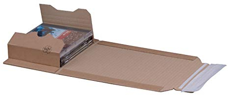 KK Verpackungen® Höhenvariable Versandverpackung für Büchersendungen | 25 Stück, CD, 147x129x55mm | Buchverpackung, Wickelverpackung mit Selbstklebeverschluss & Aufreißfaden