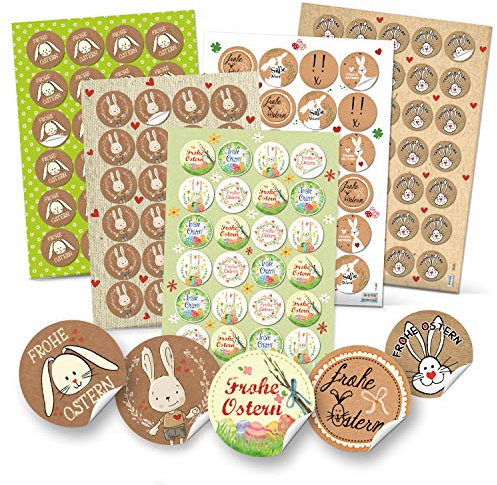 Logbuch-Verlag 131 Ostersticker SET kleine Osteraufkleber Osterhase Ostern Aufkleber Verpackung Ostergeschenke