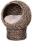 PawHut Rattan Katzenkorb Katzenhöhle Katzenhütte Katzenbett mit Kissen Haustierbett Wasserhyazinthe Kaffee 42 x 33 x 52 cm