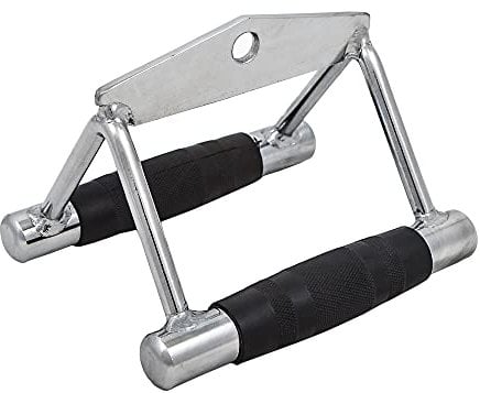 Fitness Health FH Tricep Double Rope/Tricep Press Down Bar/Straight Revolving Bar / M8 Hook/Foam Handle/Tricep Full Extension/Seated Row/Multipurpose V Bar/Stirrup Handle (Row Double Handle)