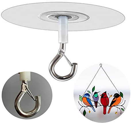 No Hole Adhesive Ceiling Hooks for Hanging Light Plants,Sticky Eye Hooks for Hanging Boby Mobile Curtain,Set of 10 (Round)