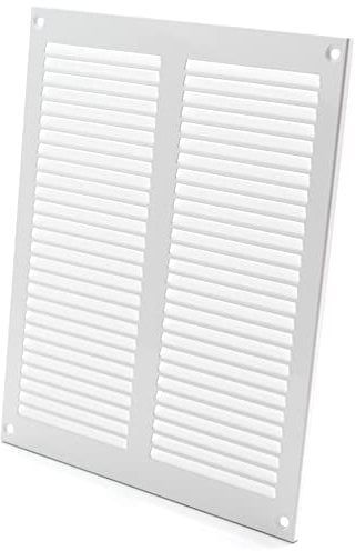 200x250mm Metalica Rejilla de Ventilación con Mosquitera - Blanco