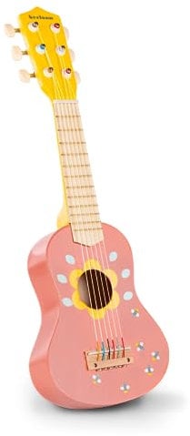 Beeloom - Holzgitarre, Gitarrist, Kinderspielzeug, Kindermusikinstrument, pädagogisches Ukulele-Spielzeug, fantasievolles symbolisches Spiel, Farbe Rot