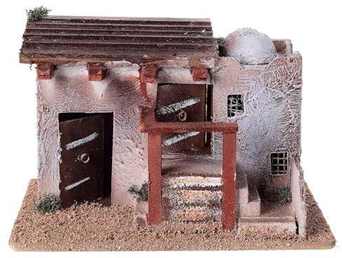 Holyart Casa per presepe in Stile Arabo con Vaso Terracotta 15x25x15 cm