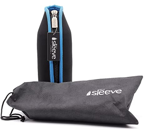 sliive® – Neopren Flaschenkühler Manschette mit Griff für PET Glas Wein Flaschen 1L (Blau)