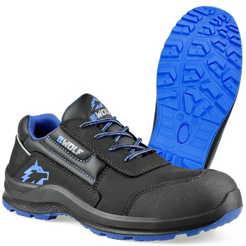BWOLF Spire S3 Zapatos de Seguridad para Hombre S3, Impermeables, Resistentes al Aceite, Antideslizantes con tecnología de Agarre 4x4 con Suela Intercambiable ergonómica 40