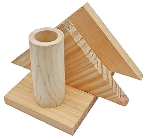 Acan Tradineur - Servilletero con palillero de Madera Natural sin Tratar, Soporte para servilletas y Palillos, diseño Tradicional, 7,2 x 12,5 x 9,2 cm