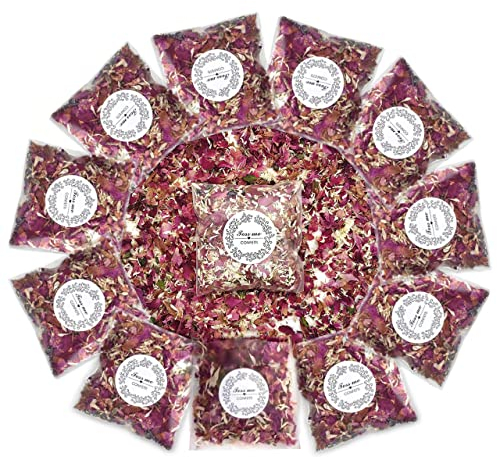 Natürliches Hochzeitskonfetti, 14 Packungen Getrocknete Blumen Hochzeit Konfetti, Natürliches Hochzeitskonfetti Rosenblätter, Blütenblätter Blumen Werfen, Biologisch Abbaubare Rosenblütenkonfetti