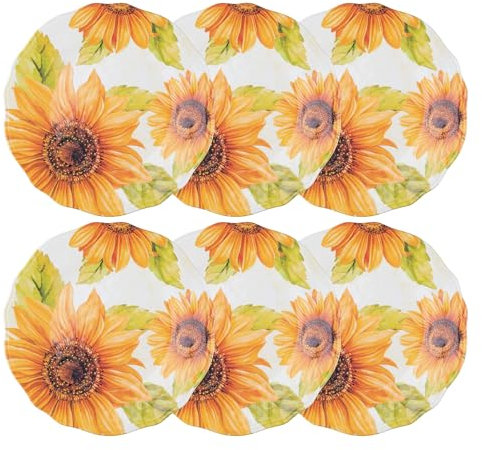 UP ware Melamin-Salatteller, BPA-frei, spülmaschinenfest, runde Teller, Salatschalen für Risotto, Nudeln und Salat, 21,6 cm Salatteller (Sonnenblume)