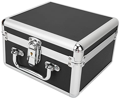 Double Protection Hard Drive Protection Box, 2,5 Zoll Festplatten Aufbewahrungsbox mit 20 Festplatteneinschüben, Griff Festplattengehäuse mit Sicherheitsschloss für das Home Office