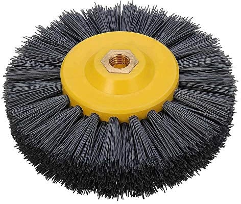 Drahtbürste Winkelschleifer,Nylonbürste Nylon Drahtziehen Rad Pinsel Grit Drum Brünieren Polierscheibe (Grit : 120)