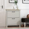 Galano Limestone à Chaussures en calcaire – Armoire de Rangement à Chaussures à 2 Portes – Organisateurs et Armoire de Rangement pour Couloir – Entrée ou Salon – Gris Clair
