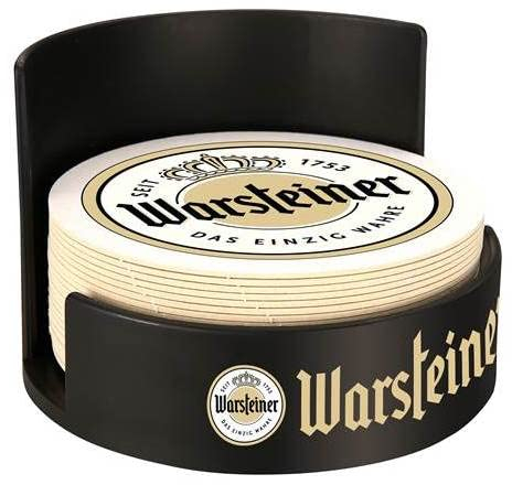 Warsteiner Bierdeckelhalter schwarz 2er