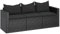 vidaXL Gartensofa 3 Sitzer, Sofa mit 3 Sitzkissen 3 Rückenkissen, Couch für den Außenbereich, Relaxsofa Dreisitzer, Schwarz Poly Rattan