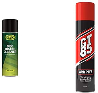 Fenwicks Disc Brake Cleaner Aerosol - Green, 200 ml & GT85 Multi-purpose PTFE Spray Lubricant Penetrant and Water Displacer 400ml