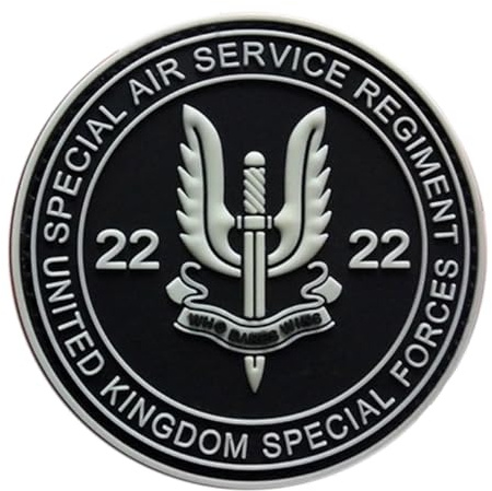 Zcketo 1 Stück 3D PVC Gummi SAS Special Air Service Patch, Heavy Duty und Solid Material, Hooked Backing Tactical SAS Emblem Patch für Kleidung Tasche Rucksack Uniform Weste Kleidung Biker Reisen