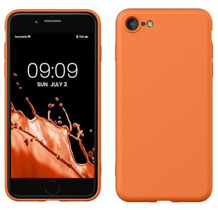kwmobile Handyhülle für iPhone SE 2022 Hülle/iPhone SE 2020 / iPhone 8 / iPhone 7, für iPhone SE Hülle - Schutzhülle für kabelloses Laden - Case in Warme Aprikose