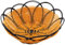 INTCHE 7 Pouces en Plastique Tressé Panier Fruits LéGumes Porte-Conteneur Noir et Orange