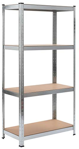 AUUIJKJF Industrie Lagerregal Silber 80x40x160 cm Stahl und MDF Business & Industrial
