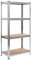 AUUIJKJF Industrie Lagerregal Silber 80x40x160 cm Stahl und MDF Business & Industrial