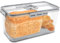 Bread Bin Airtight Bread Bins for Kitchen Counter, Time Recording Bread Box with Lid, Plastic Bread Keeper with Air Valve Bread Loaf Keeper for Bun Bagel Sandwich