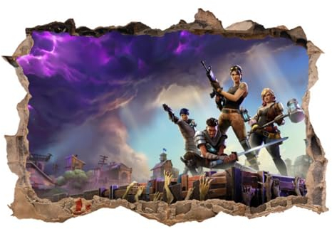 2pcs Fortnite 3d Anime Graffiti Sticker Selbstklebendes Kinderzimmer Wanddekoration Cartoon Wandaufkleber 46 * 69cm