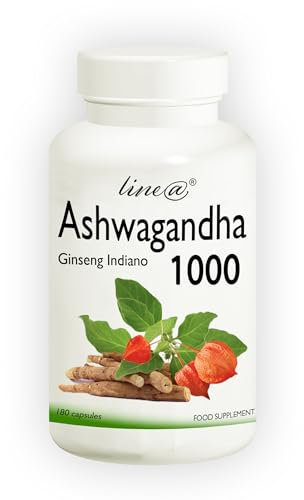 ASHWAGANDHA 1000 Line@diet | 180 CAPSULE ad Alto Dosaggio | Withania Somnifera, Ginseng Indiano